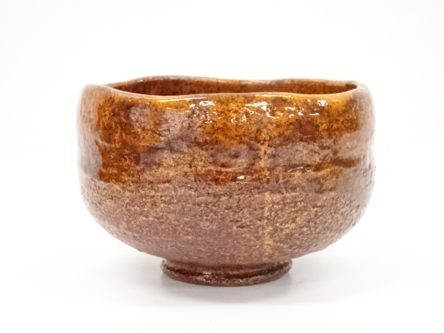 大樋焼 松山造 加賀陶苑 黒楽抹茶茶碗 共箱あり 古美術